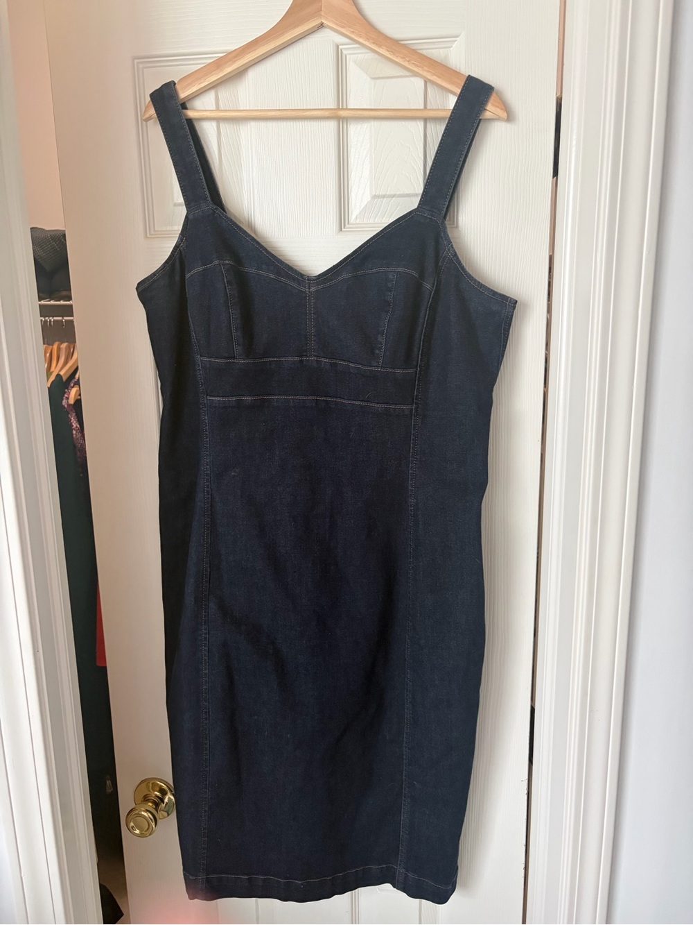White House Black Market Stretch Denim Sheath Dress